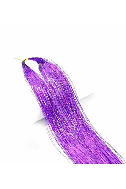 Saç Simi mor - Saça Pratik Bağlanan Hair Tinsel 110-120 Cm Uzunluğunda
