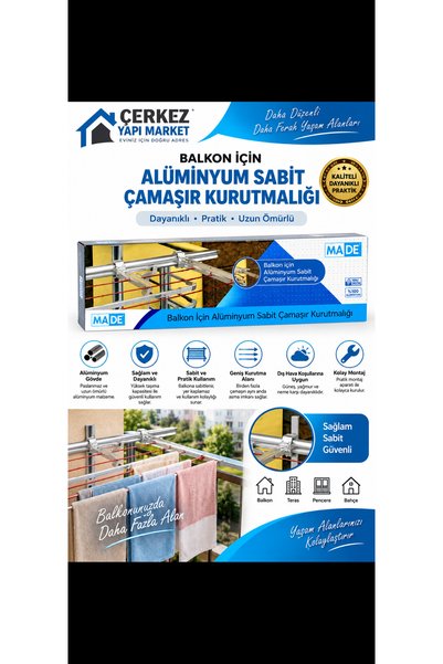Genel Markalar Çamaşır KurutmalığıMADE Balkon İçin Alüminyum