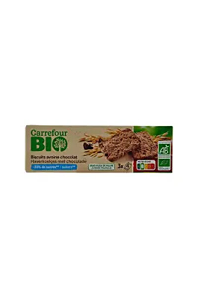 Carrefour Bio Biscuiți cu ovăz și ciocolată 130 g