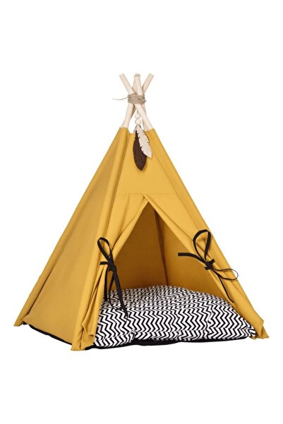 Generic Brand Culcuș pentru animale de companie, design tip teepee, cu pernă ...