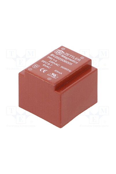OEM Transformator capsulat ZETTLER BV202S06005ZU, 0.5VA, 230VAC, 6.3V, 83.3mA...