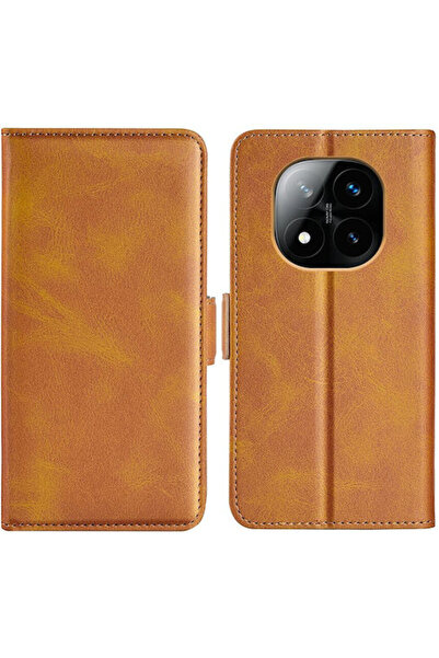 OEM Διπλό Πορτοφόλι με Κούμπωμα Καφέ (Redmi Note 14 Pro+)