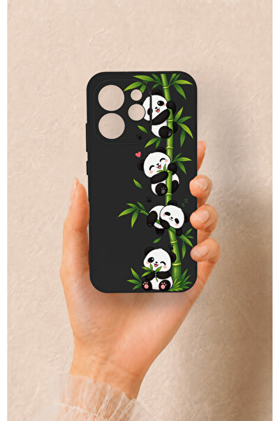 Vip Case Oppo Reno 15 Pro 5G Uyumlu Sevimli Panda Bambu Desenli Silikon Kılıf