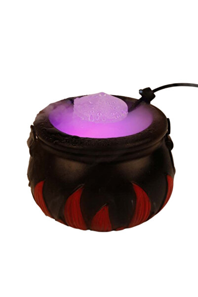 Noonedibs Cazan Vrăjitoare Halloween cu Mașină de Ceață 12 LED, Efect de Ceaț...