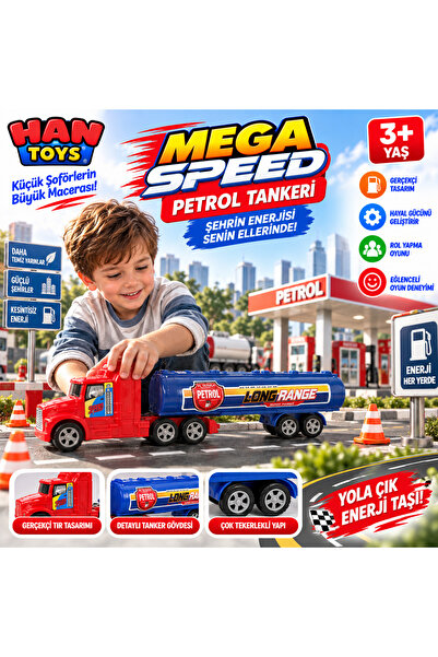 Han toys Mega Speed Oyuncak Petrol Tankeri Tır Uzun Yolların Büyük Taşıma Mac...
