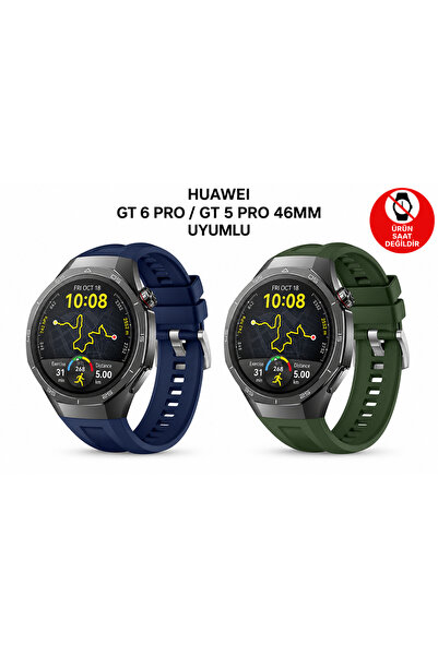 Dexmon Huawei GT 7 Pro / GT 6 Pro / GT 5 Pro 46mm Uyumlu Metal Tokalı Silikon...