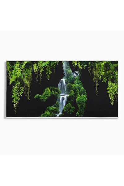 Luxcanva Tablou Canvas Gorila Din Jungla 100x50 cm cu Rama Argintiu Gorila Ju...