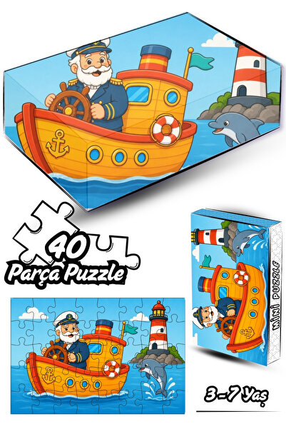 loggorit Kaptan Ben Gemi Deniz 40 Parça Çocuk Puzzle 3-7 Yaş Eğitici Seyahat ...