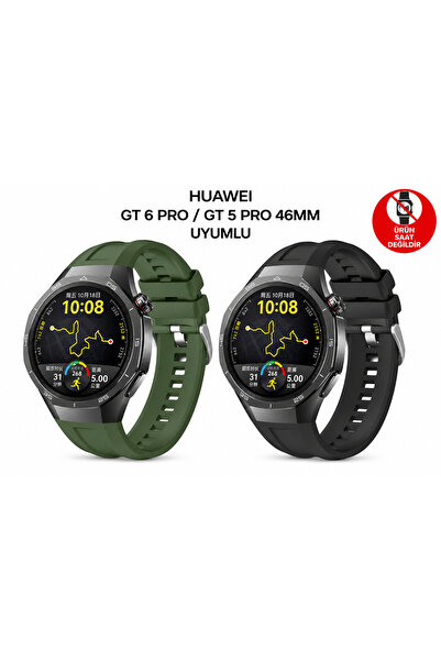 Dexmon Huawei GT 7 Pro / GT 6 Pro / GT 5 Pro 46mm Uyumlu Metal Tokalı Silikon...