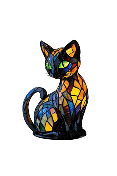 Noonedibs Lampă de veghe vitraliu animal - Iluminare caldă LED pentru camera ...