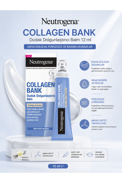 Neutrogena Collagen Bank Plumping Balm 12 ml – Vanilya Aromalı, Nemlendirici ...