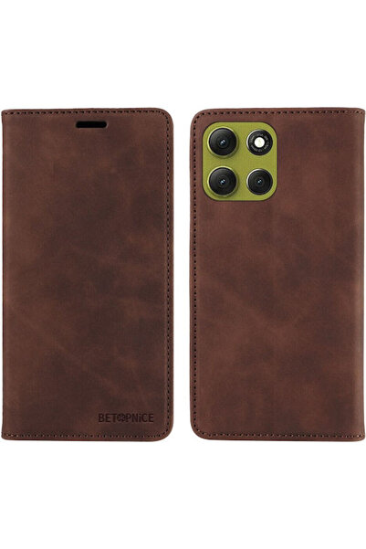 Other Betopnice Θήκη Βιβλίο Δερμάτινη / Σιλικόνης Καφέ (Motorola Moto G86 5G)