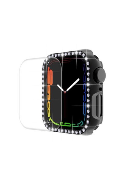 ENKAY Θήκη Προστασίας Οθόνης για Apple Watch Series 7 8 9 41mm, Μαύρη