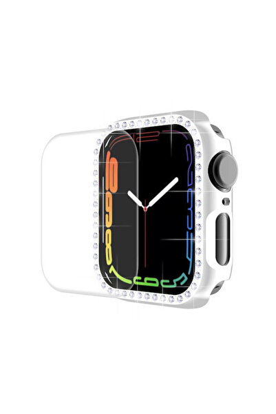 ENKAY Πλαστική θήκη σε ασημί χρώμα για Apple Watch Series 7, 8, 9 - 41mm
