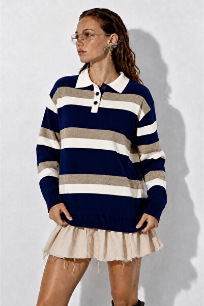 TOFAN TRİKO Polo Collar Tricot Sweater