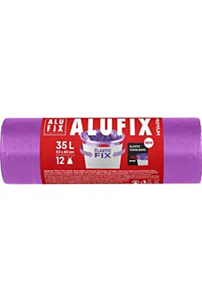 alufix Saci menajeri cu bandă elastică, 35L/15 bucăți, 53x60cm, Mov