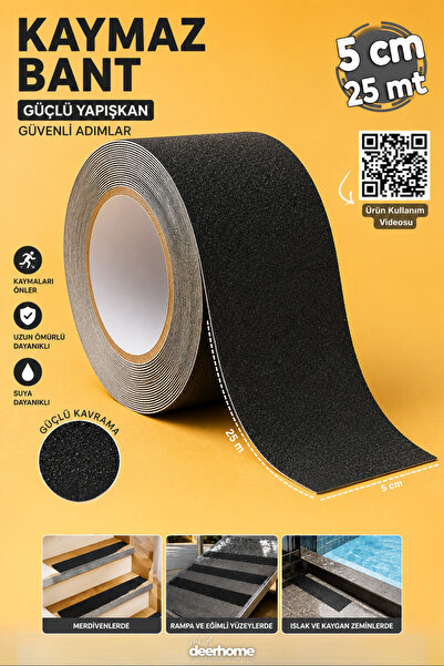 MCA Deerhome Merdiven,Zemin, Eğimli Yüzeyler için Kaydırmaz Bant (5 CM X 25 M...