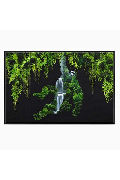 Luxcanva Tablou Canvas Gorila Din Jungla 70x50 cm cu Rama Negru Gorila Jungla...