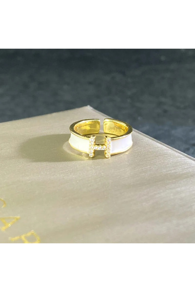 Peach Jewelry Γυναικείο δαχτυλίδι από ατσάλι τιτανίου, λευκό με ζιργκόν