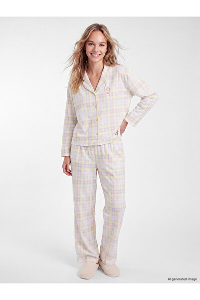LC Waikiki Shirt Collar Plaid Women's Pajama Set