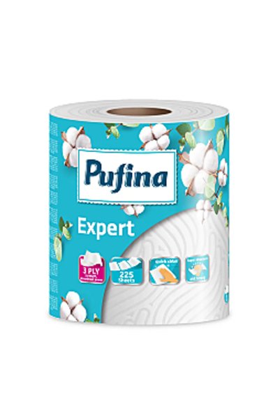 PUFINA Prosop expert super absorbant cu 3 straturi, 1 rolă, 50m