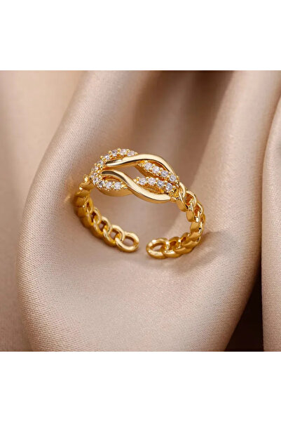 Peach Jewelry Μοντέρνο Ρυθμιζόμενο Δαχτυλίδι από Ανοξείδωτο Ατσάλι 304 με Ζιρ...