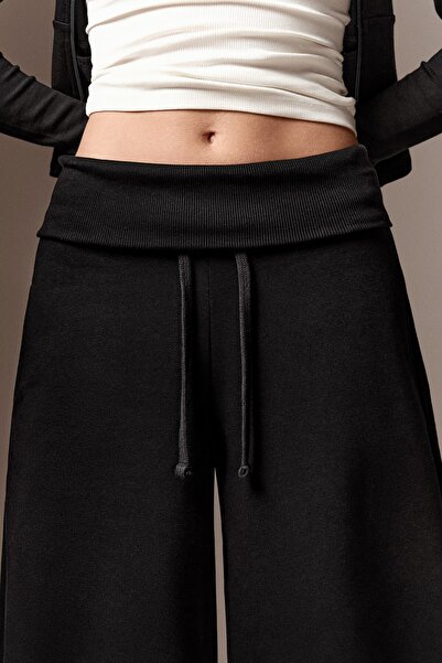 Bershka Kıvrık belli şardonlu barrel fit pantolon