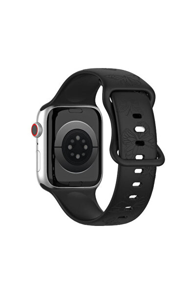 OEM Λουράκι Σιλικόνης Μαύρο (Apple Watch Series 7/8/9/10/SE/Ultra 1/Ultra 2)