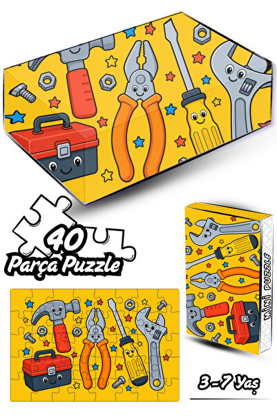 loggorit Tamir Çantası Tamir Seti 40 Parça Çocuk Puzzle 3-7 Yaş Eğitici Seyah...