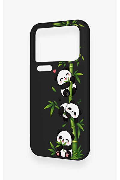 Vip Case Mi 17 Pro Max Uyumlu Sevimli Panda Bambu Desenli Silikon Kılıf