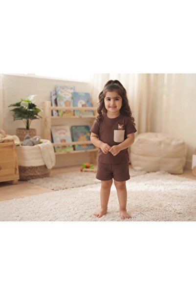 DİAMOND OUTLET Children's Crew Neck Short Sleeve Pocket Embroidered Relaxed F...