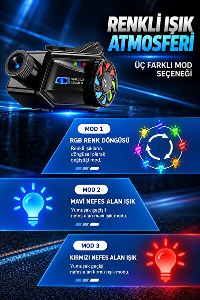 Abbruch BT68 Kameralı Bluetooth Motosiklet Interkom 1080P Full HD – 6 Kişilik Grup İletişimi, IPX6 Suya Dayanıklı, RGB Işıklı