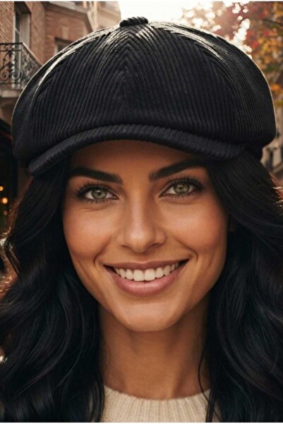 Uniquetrenders Women's Corduroy Cap with Elastic Back