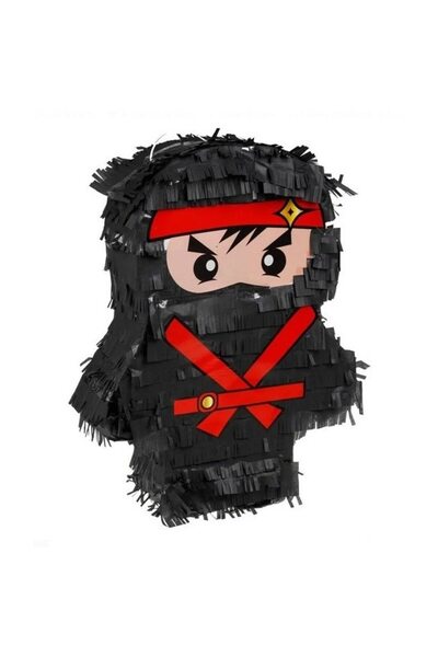 ARIMAT Petrecere Ninja Piñata Arimat ® 45 x 33 x 10 cm, Negru/Roșu, Stil Ninjago