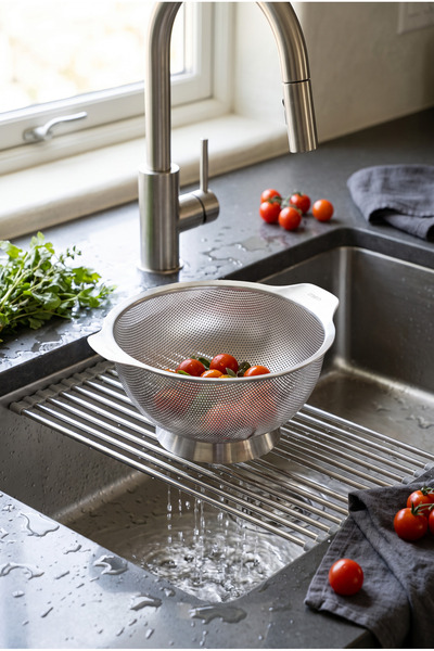 welcomein 18 cm Stainless Steel Strainer with Handle – Fine-Mesh Kitchen Stra...