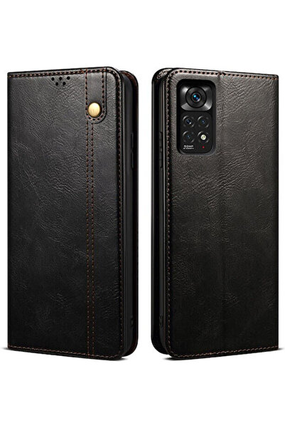 OEM Δερμάτινη Θήκη με Υφή Μαύρη (Xiaomi Redmi Note 11/note 11s)