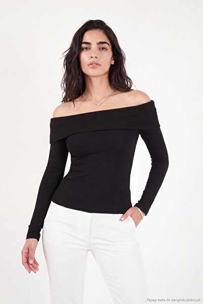 Lela Cotton Fitted Fit Madonna Collar Blouse Women's Bluz 5866862