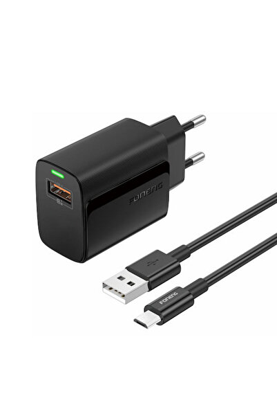 FONENG Φορτιστής με θύρα USB-A και καλώδιο micro USB 18W Γρήγορη Φόρτιση 2.0 ...