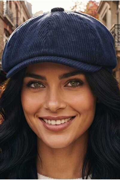 Uniquetrenders قبعة نسائية من قماش الكوردروي مع شريط مطاطي من الخلف