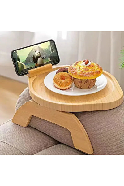 OEM Tavă din lemn pentru brațul canapelei cu suport pentru telefon, măsuță la...