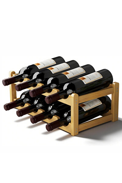 Generic Brand Suport sticle vin, raft vin, 8 sticle, 43x23,5x15 cm, bambus, c...
