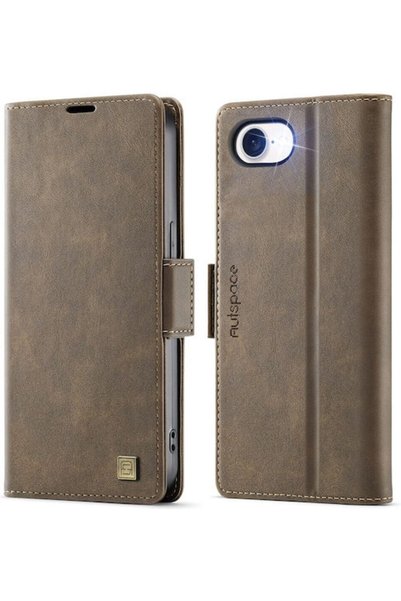 OEM Autspace A11 Ρετρό Θήκη Πορτοφόλι Καφέ (iPhone 16e)