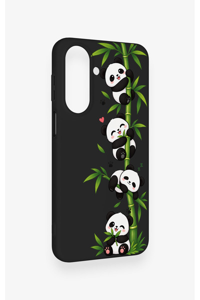 Vip Case Samsung A27 Uyumlu Sevimli Panda Bambu Desenli Silikon Kılıf