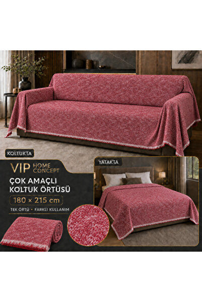 Vip Home Concept Multi-Purpose Sofa Cover 180 × 215 cm Tufted Woven Sofa Thro...