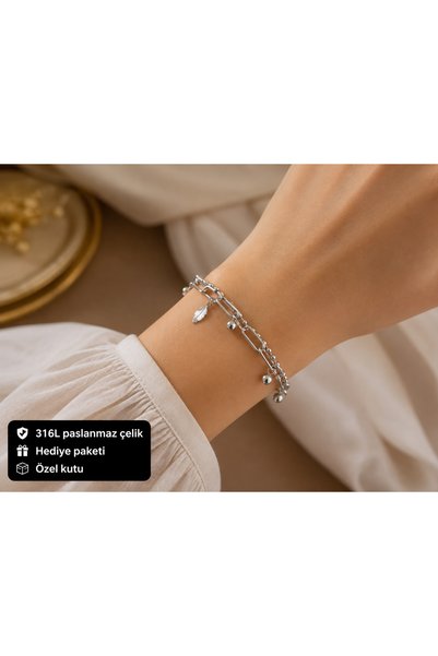 HER ŞEY NOTA www.herseynota.com Double Chain Ball Detailed 316L Stainless Ste...