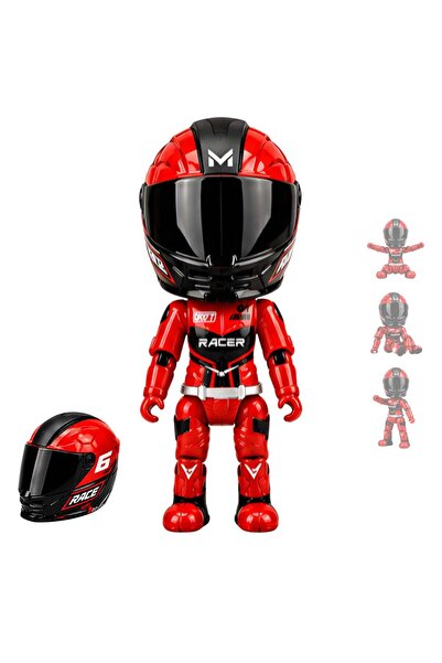FAMIFY Figurină de colecție Pilot Moto Pocket Rider, Articulată, Cască detașa...