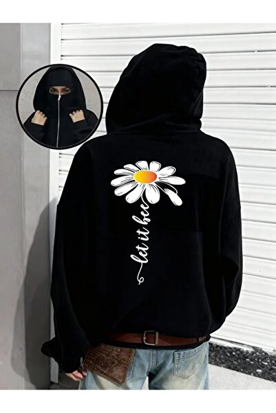 AZIZI TEKSTIL Kar Maskeli Ninja Unisex Sweatshirt Hırka 2iplik kalın polar