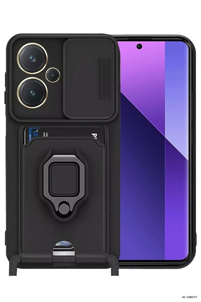 New Face حافظة CONCEPTA Redmi Note 13 Pro Plus من السيليكون مع حامل بطاقات زو...