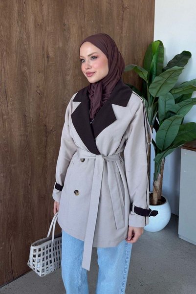 Hazamoda Elii Double Color Trench Beige