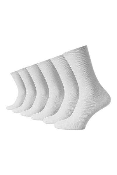 E-ANAMAG Șosete unisex fără elastic din bumbac fără cusătură 43-46 , Albe,1 p...